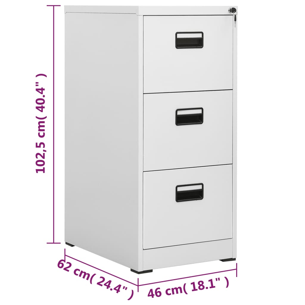 Archiefkast 46x62x102,5 cm staal lichtgrijs