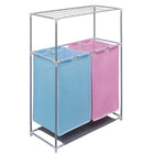 Laundry sorter 2-compartment with top shelf for drying