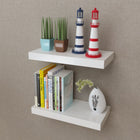Wall shelves MDF floating for books/DVD white 2 pcs