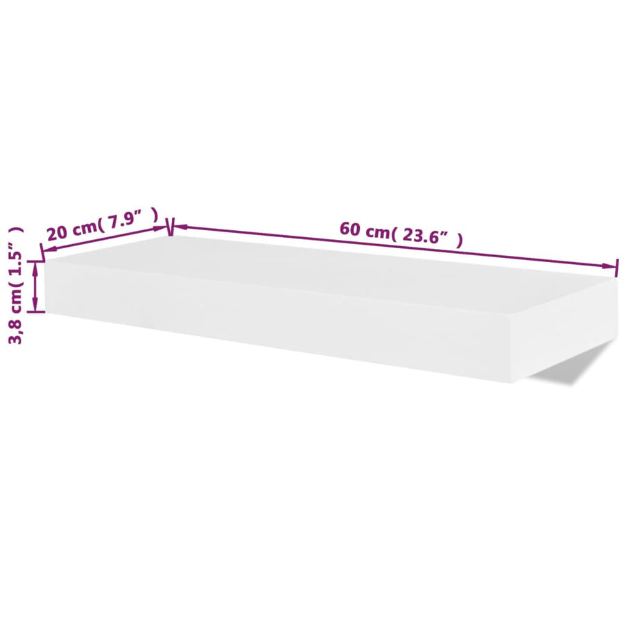 Wandplanken Mdf Zwevend Voor Boeken/Dvd St 2 60 cm