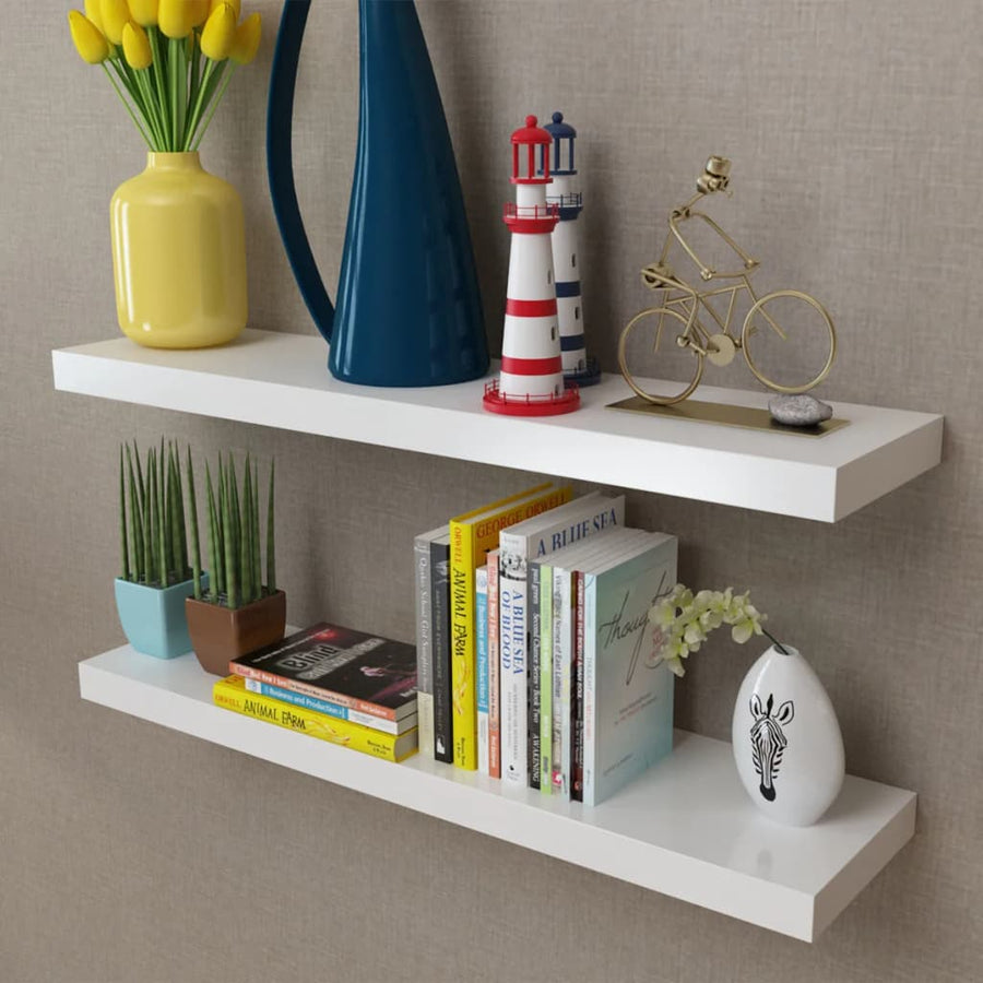Wandplanken Mdf Zwevend Voor Boeken/Dvd St 2 80 cm