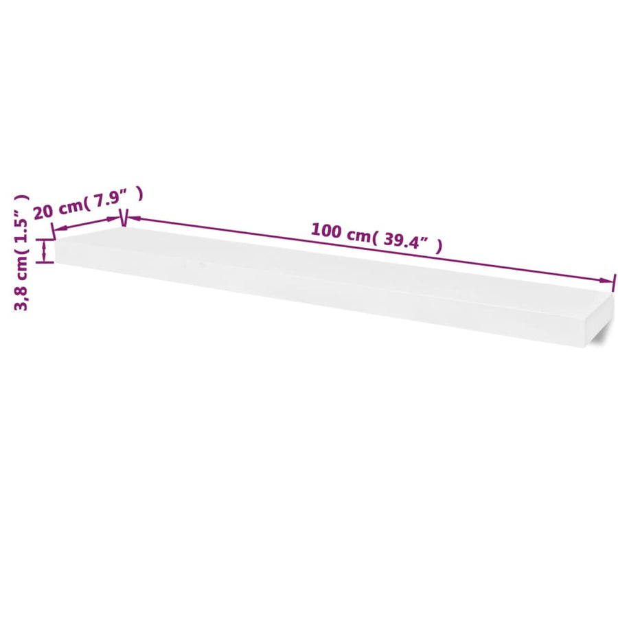 Wandplanken Mdf Zwevend Voor Boeken/Dvd St 2 100 cm
