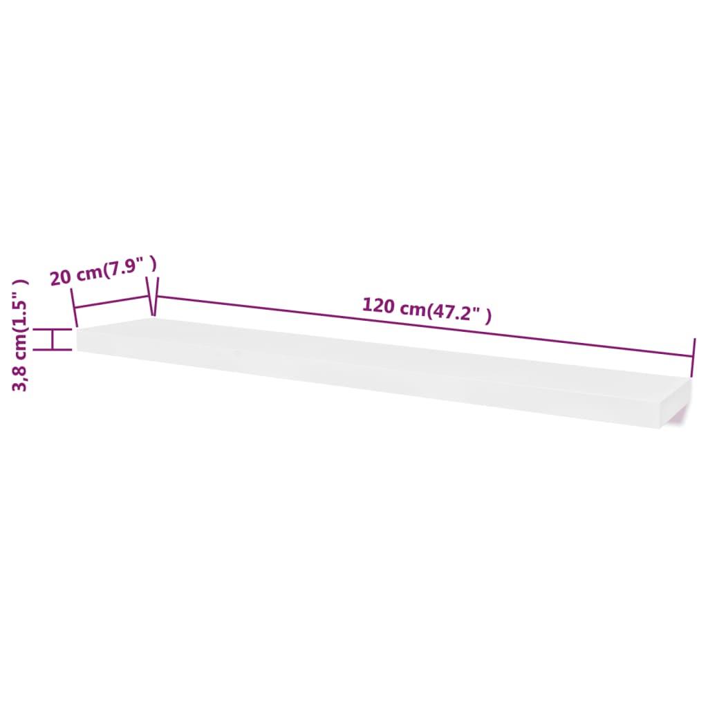 Wandplanken Mdf Zwevend Voor Boeken/Dvd St 2 120 cm