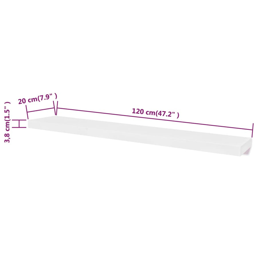 Wandplanken Mdf Zwevend Voor Boeken/Dvd St 2 120 cm
