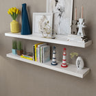 Wall shelves MDF floating for books/DVD white 2 pcs