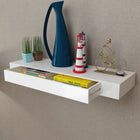 Wandschap met lade 80x25x8 cm wit MDF