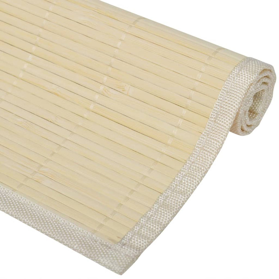 6 Placemats Bamboe 30 X 45 Cm Natuurlijk Beige