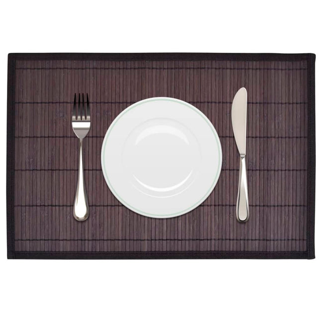 6 Placemats Bamboe 30 X 45 Cm Donkerbruin