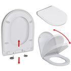 Toiletbril Soft-Close Met Quick-Release Ontwerp Vierkant 46 x 36 cm(60 - 200 mm) Wit