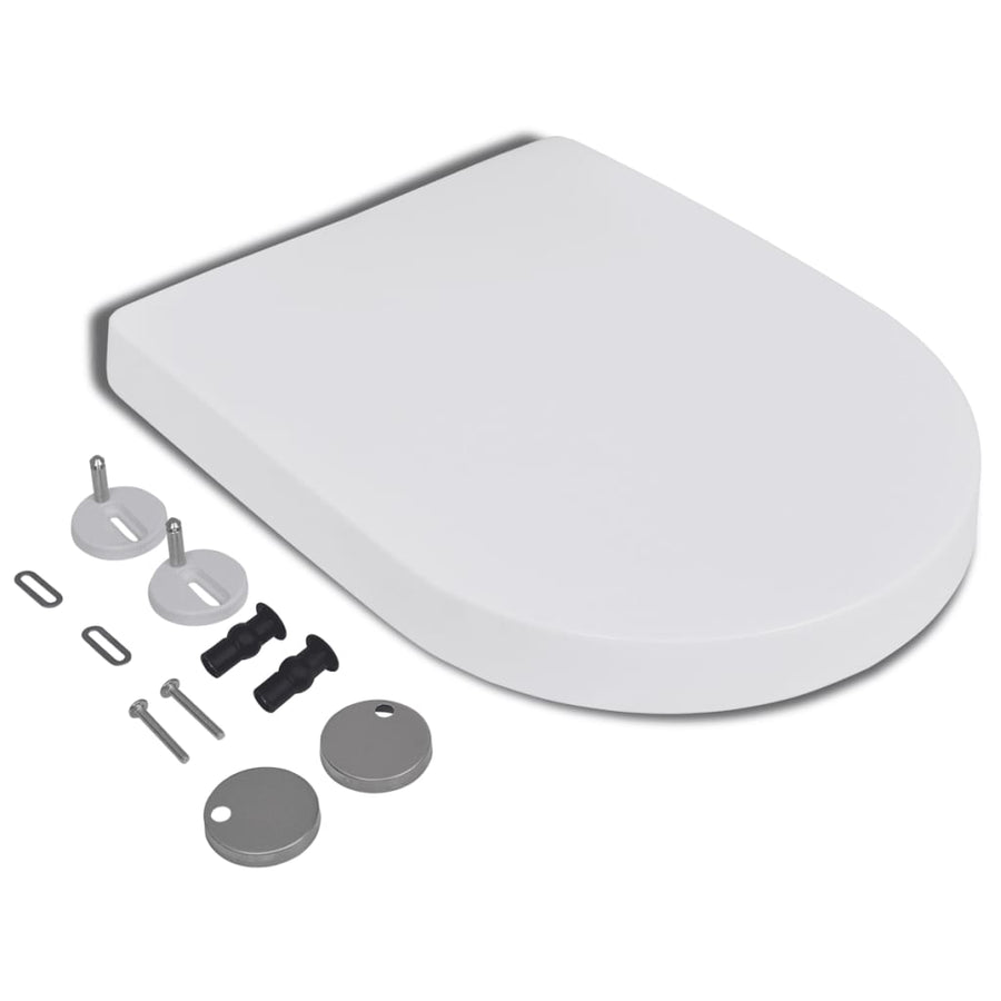 Toiletbril Soft-Close Met Quick-Release Ontwerp Vierkant 46 x 36 cm(60 - 200 mm) Wit