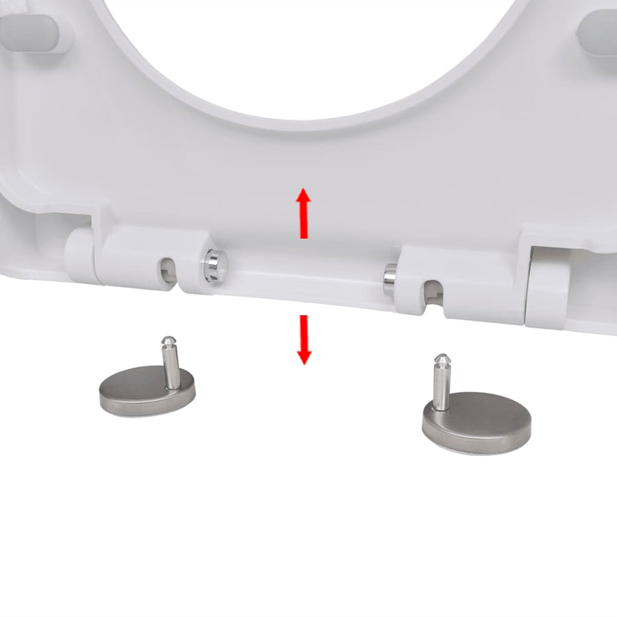 Toiletbril Soft-Close Met Quick-Release Ontwerp Vierkant 46 x 36 cm(60 - 200 mm) Wit