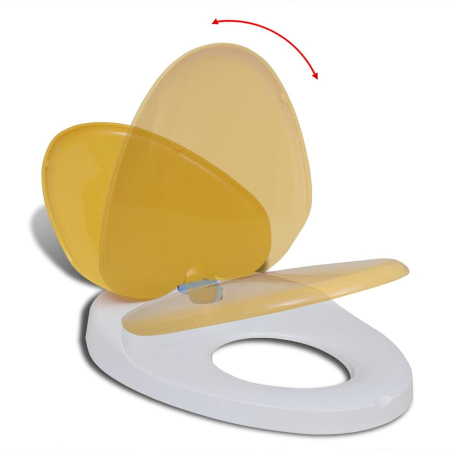 Toiletbril Voor Volwassenen/Kinderen Soft-Close Wit En Geel
