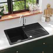 Gootsteen graniet 765x460 mm zwart omkeerbaar