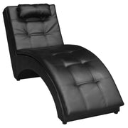 Chaise longue kunstleer zwart 150x55x72 cm