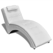 Chaise longue kunstleer wit 150x55x72 cm