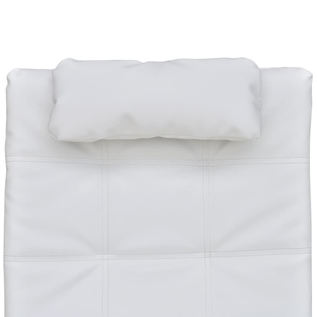 Chaise Longue Met Kussen Kunstleer Wit