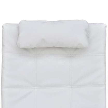 Chaise Longue Met Kussen Kunstleer Wit