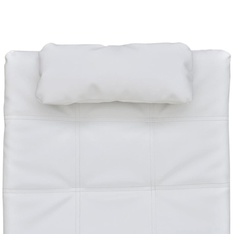 Chaise Longue Met Kussen Kunstleer Wit