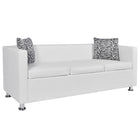 Driezitsbank kunstleer wit 170x62,5x63 cm