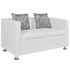Tweezitsbank kunstleer wit 120x62.5x63 cm