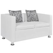 Tweezitsbank kunstleer wit 120x62.5x63 cm