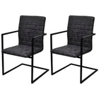 Eetkamerstoelen 2 st kunstleer zwart 53x61x88 cm