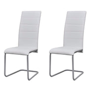 Eetkamerstoelen 2 st kunstleer wit 41x52.5x102.5 cm