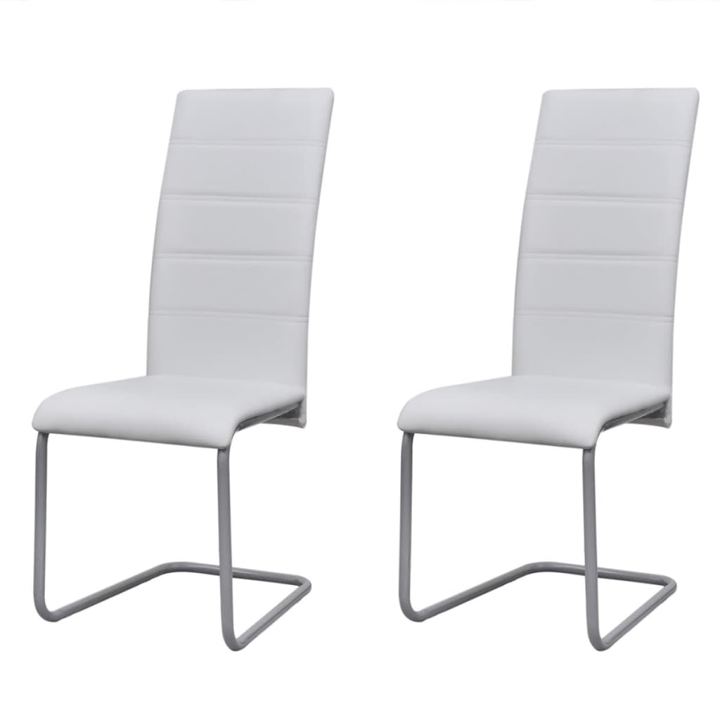 Eetkamerstoelen Kunstleer 2 Wit