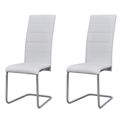Eetkamerstoelen Kunstleer 2 Wit