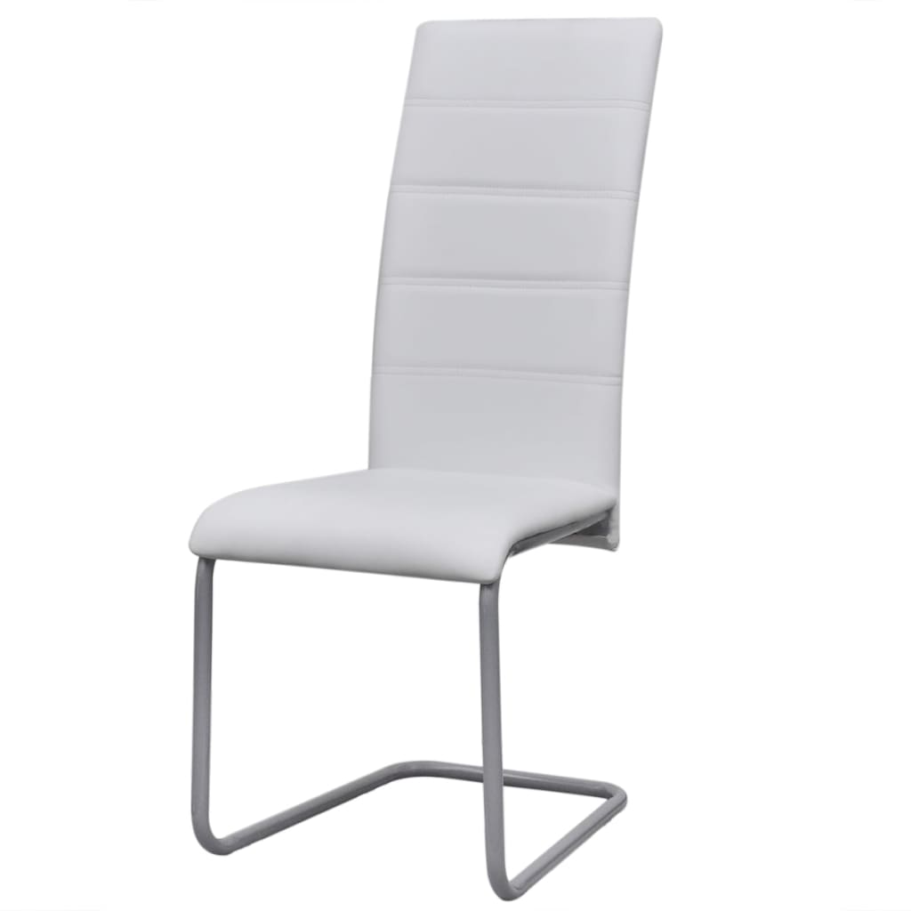 Eetkamerstoelen Kunstleer 2 Wit