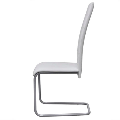 Eetkamerstoelen Kunstleer 2 Wit