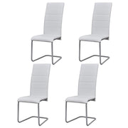 Eetkamerstoelen 4 stuks kunstleer wit