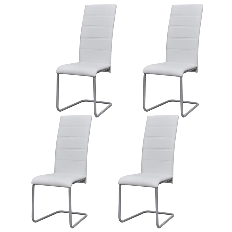 Eetkamerstoelen Kunstleer 4 Wit
