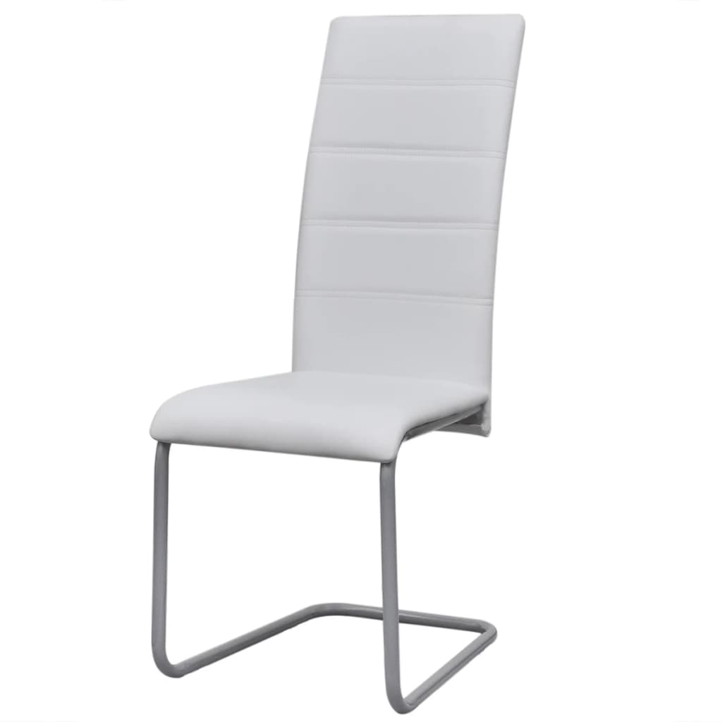 Eetkamerstoelen Kunstleer 4 Wit