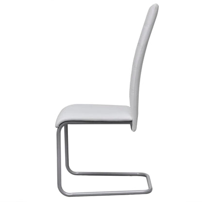 Eetkamerstoelen Kunstleer 4 Wit