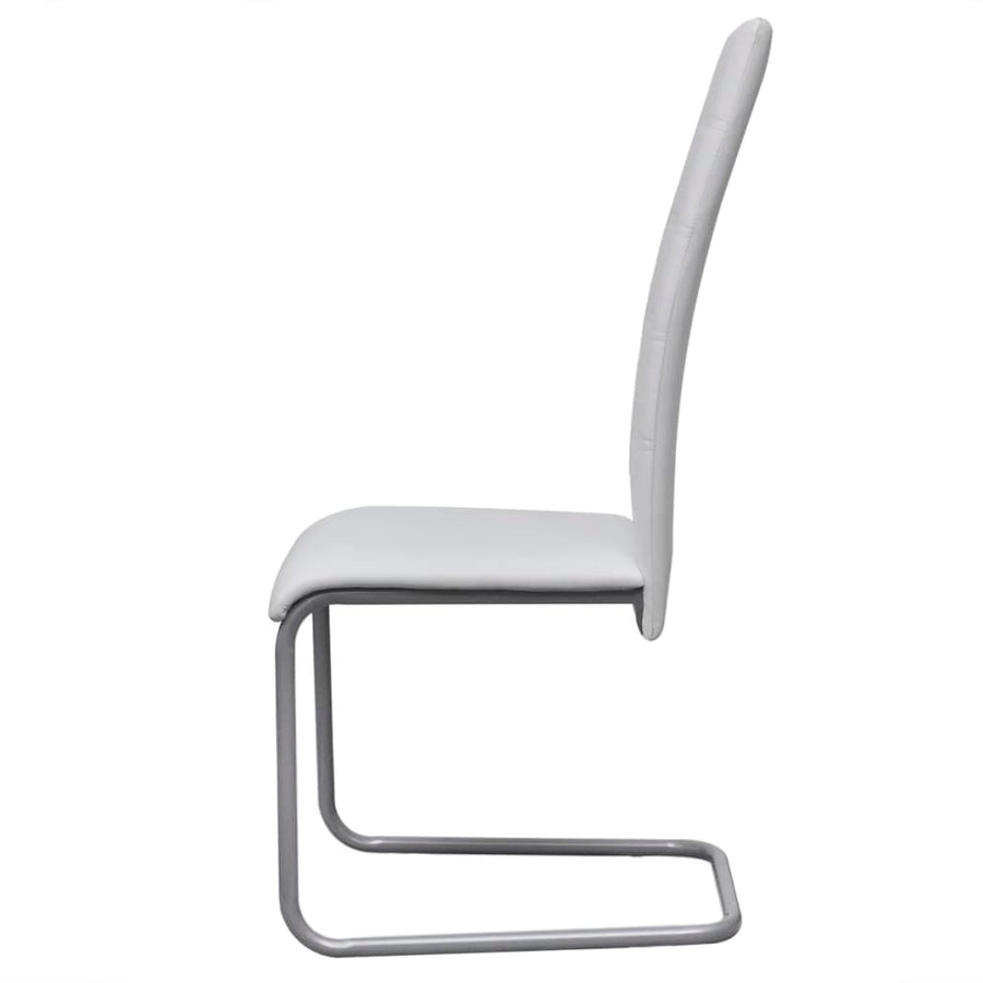 Eetkamerstoelen Kunstleer 4 Wit