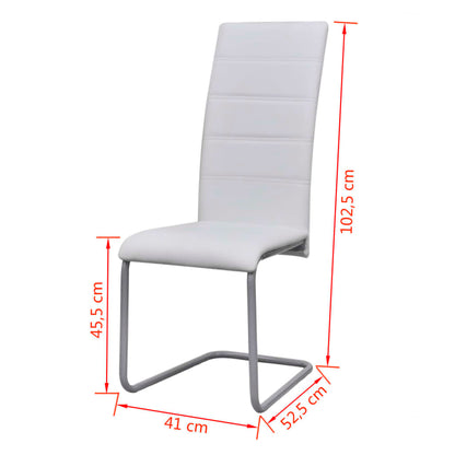 Eetkamerstoelen Kunstleer 4 Wit