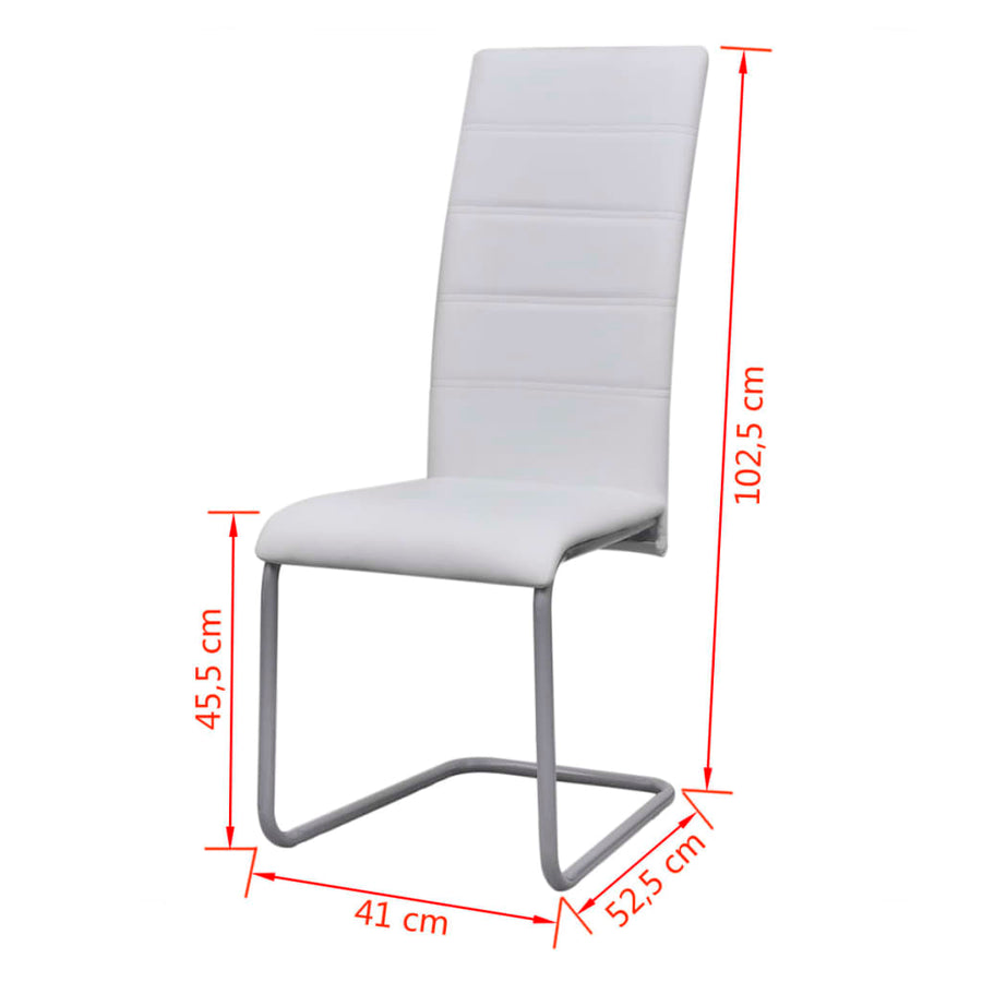 Eetkamerstoelen Kunstleer 4 Wit