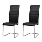 Eetkamerstoelen 2 stuks kunstleer zwart