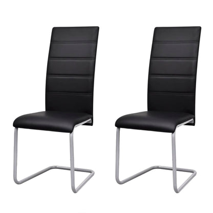 Eetkamerstoelen Kunstleer 2 Zwart
