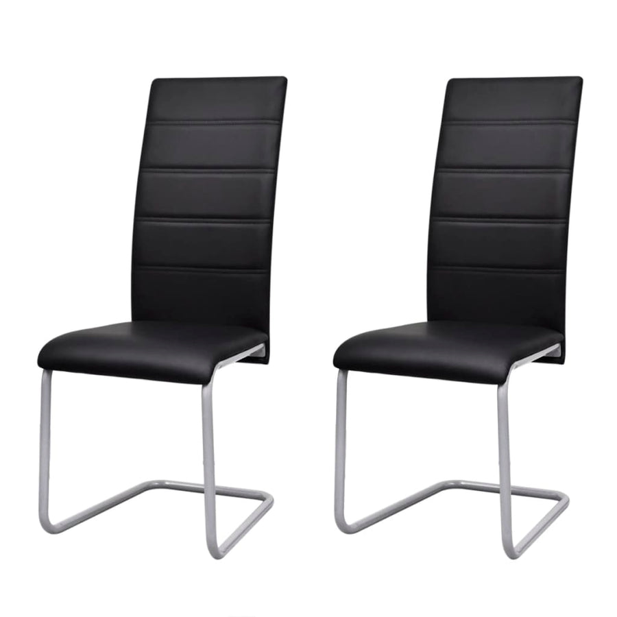 Eetkamerstoelen Kunstleer 2 Zwart