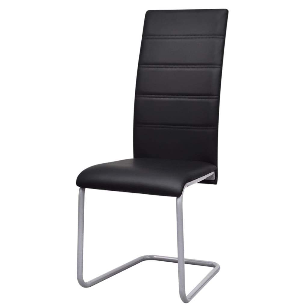 Eetkamerstoelen Kunstleer 2 Zwart