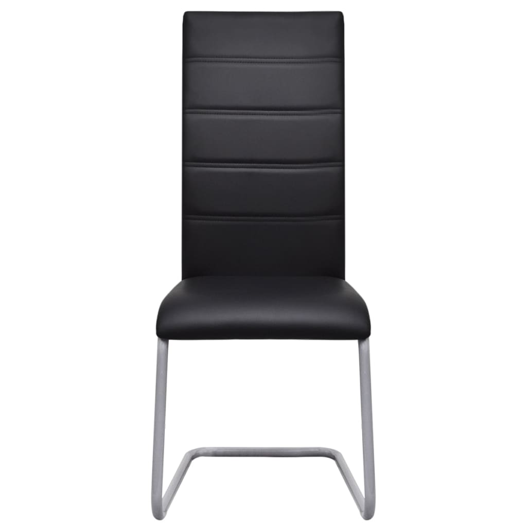Eetkamerstoelen Kunstleer 2 Zwart