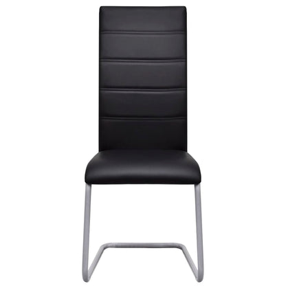 Eetkamerstoelen Kunstleer 2 Zwart