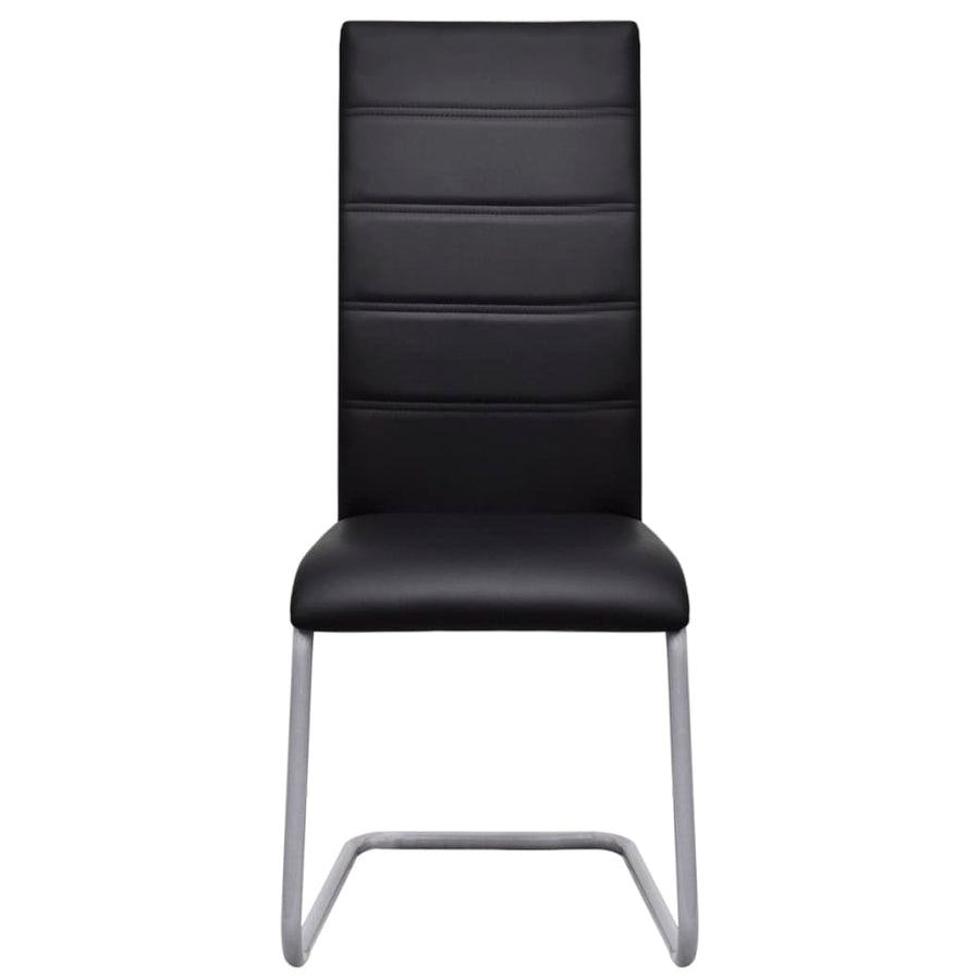 Eetkamerstoelen Kunstleer 2 Zwart