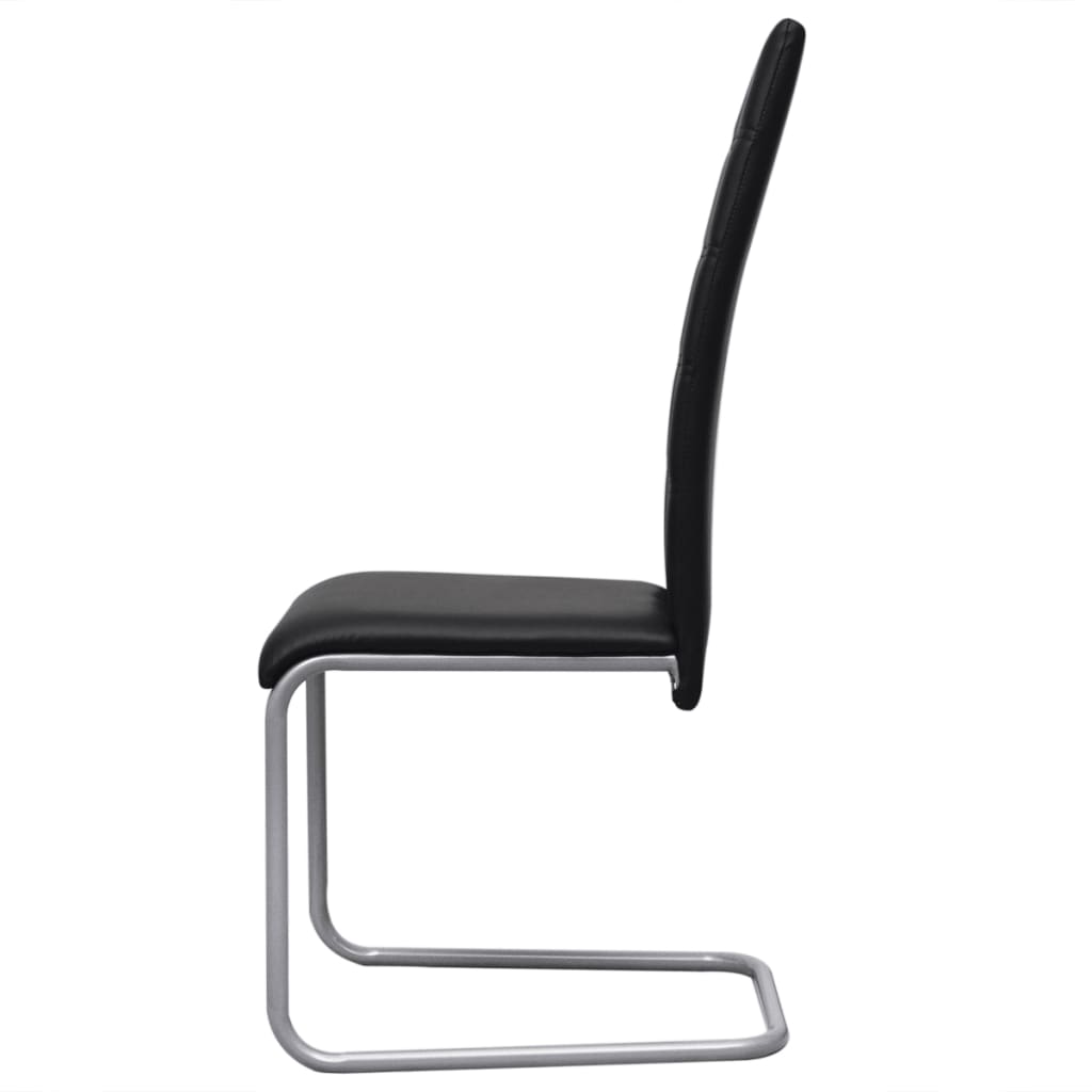 Eetkamerstoelen Kunstleer 2 Zwart