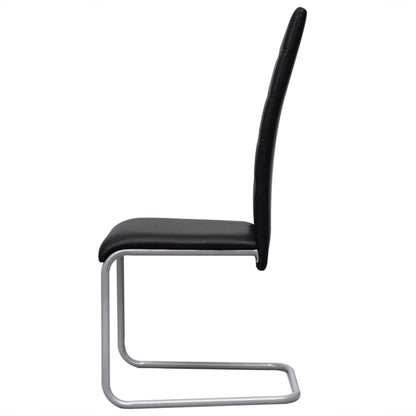 Eetkamerstoelen Kunstleer 2 Zwart