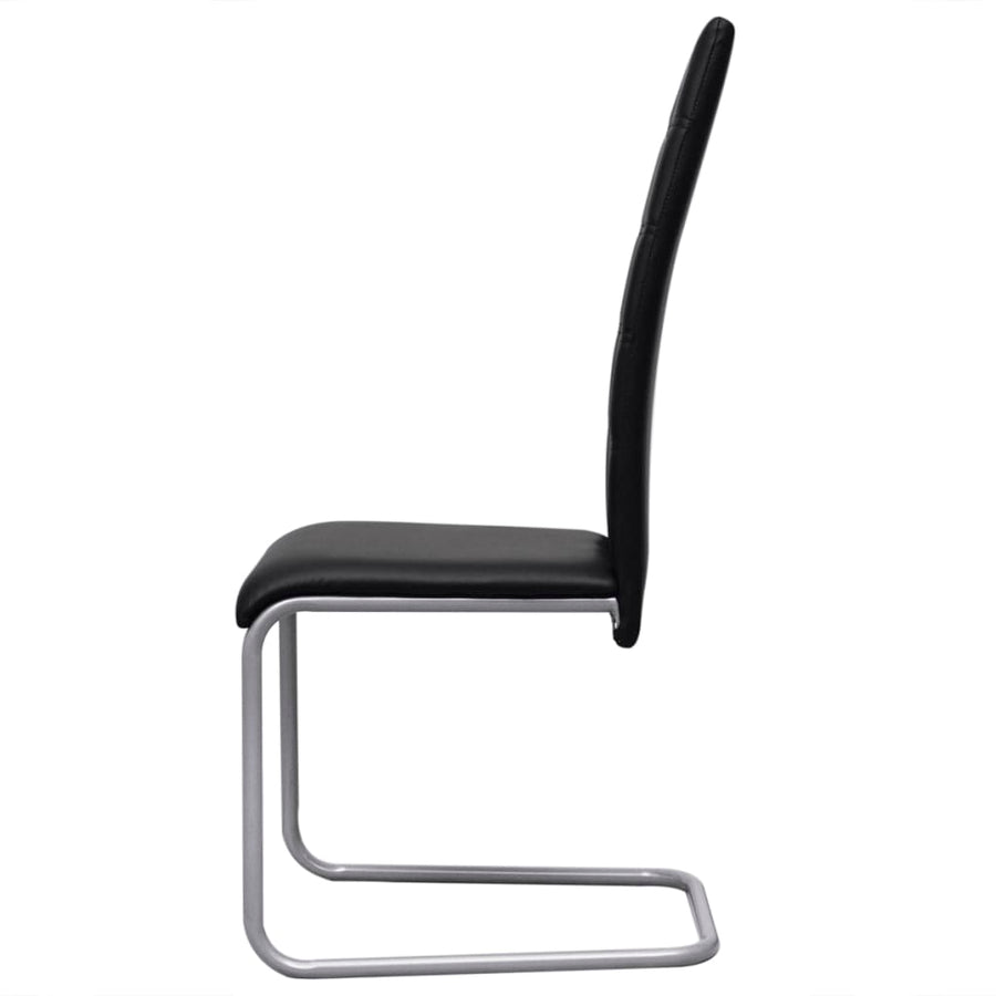 Eetkamerstoelen Kunstleer 2 Zwart