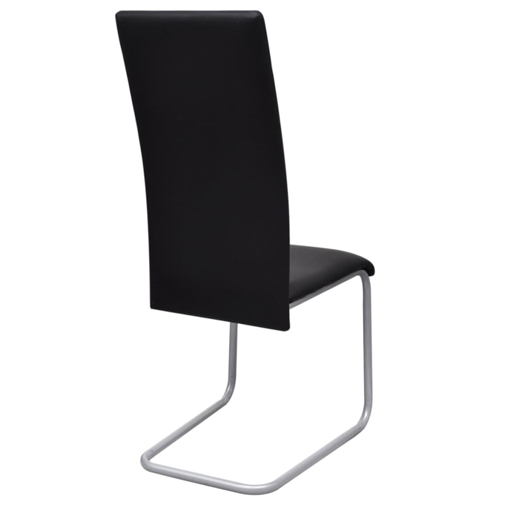 Eetkamerstoelen Kunstleer 2 Zwart