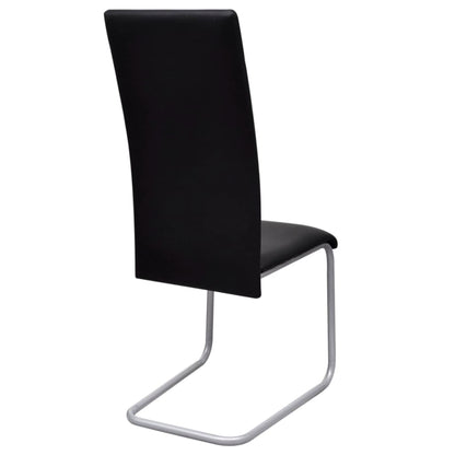 Eetkamerstoelen Kunstleer 2 Zwart